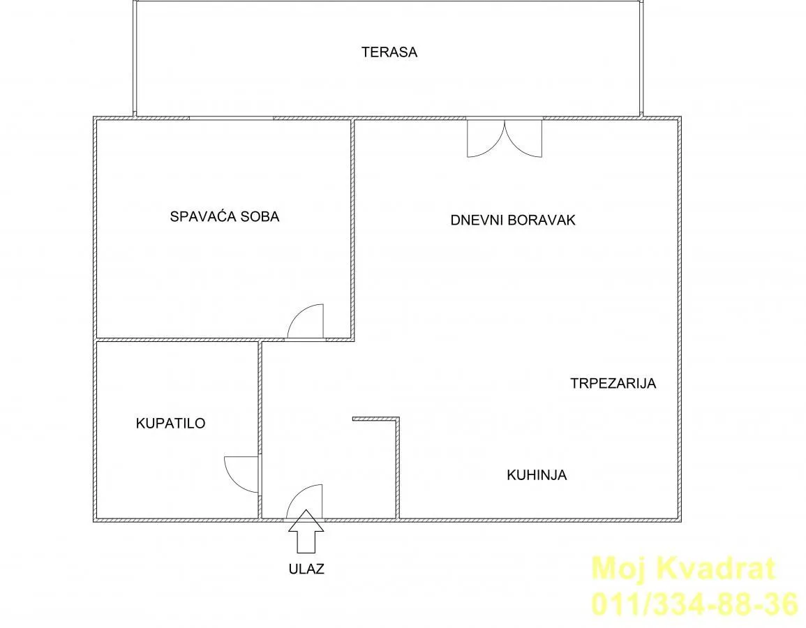 Sale, two bedroom apartment, 59m², Stari Grad, Beograd