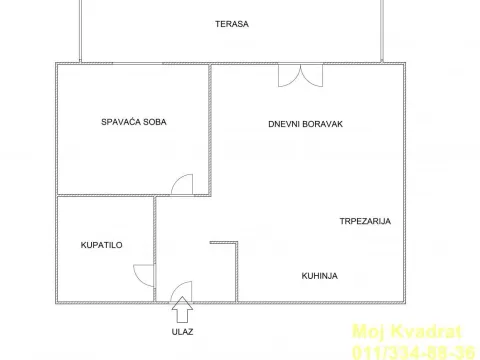 Sale, two bedroom apartment, 59m², Stari Grad, Beograd - image 13