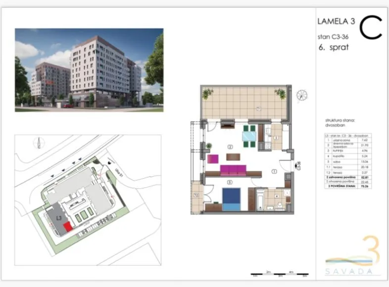 Prodaja, dvosoban stan, 76m², Tošin bunar, Novi Beograd Sve Podlokacije