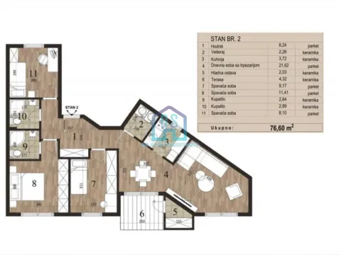 Sale, three bedroom apartment, 77m², Novo naselje, Novi Sad