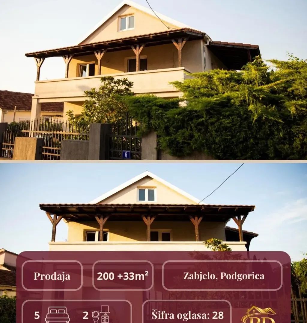 Prodaja, kuća, 233m², Zabjelo, Podgorica