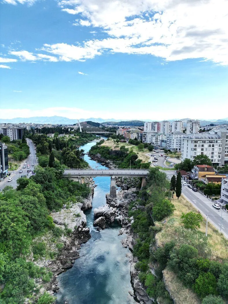 View of the city and the river from the terrace.