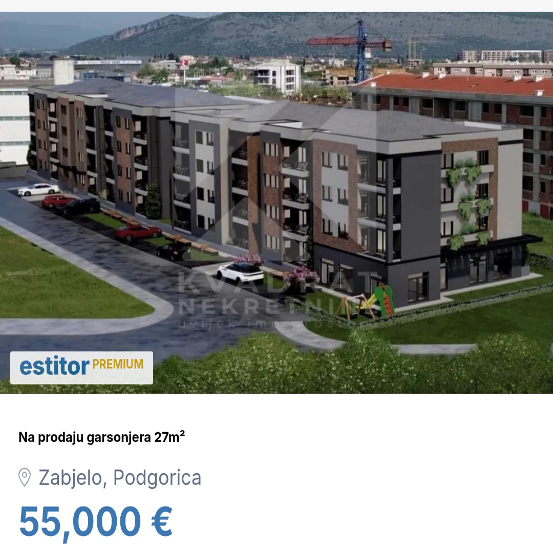 Sale, studio apartment, 27m², Zabjelo, Podgorica