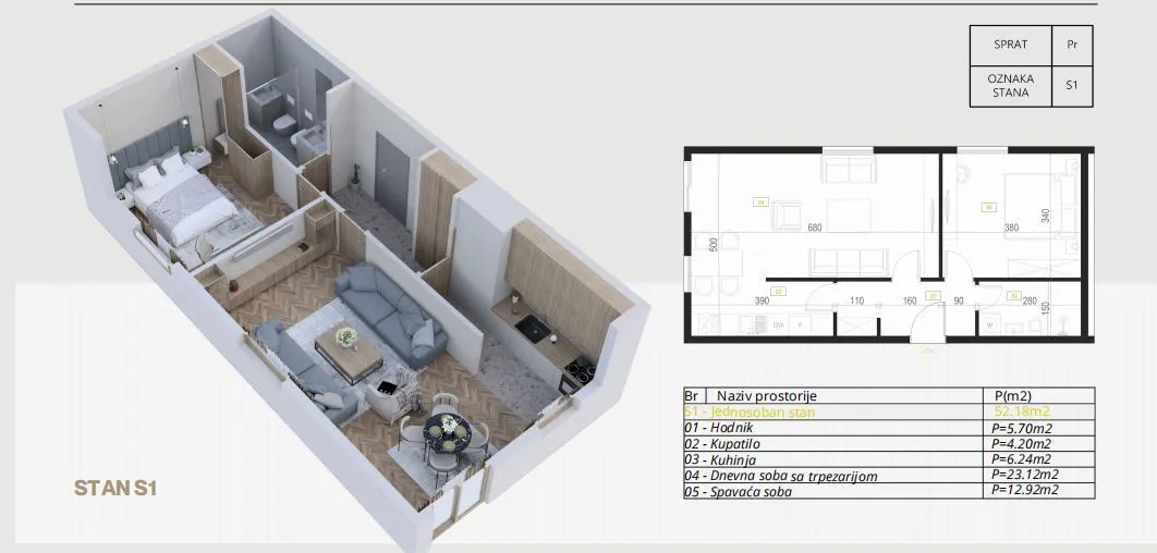 Sale, studio apartment, 30m², Budva, Crna Gora