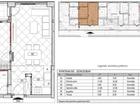Sale, one bedroom apartment, 45m², Đuraševići, Tivat - image 7