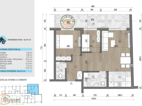 Prodaja, dvosoban stan, 64m², Voždovac Sve Podlokacije, Beograd