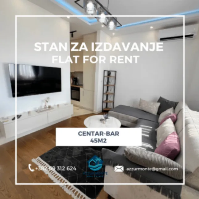 Rent, one bedroom apartment, 45m², Centar, Bar