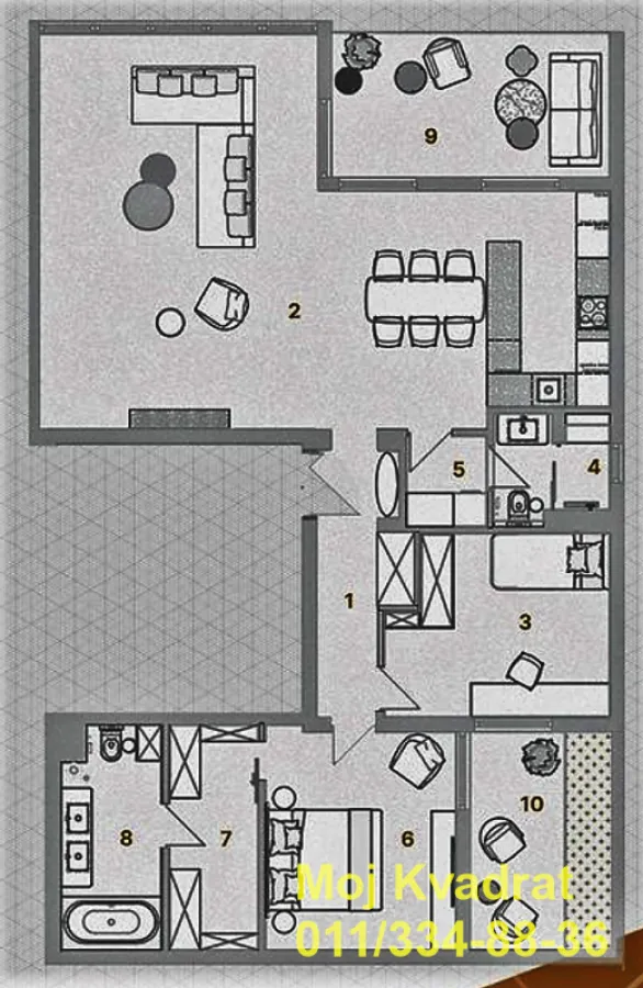 Sale, three bedroom apartment, 130m², Savski Venac, Beograd
