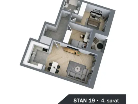 Sale, one bedroom apartment, 57m², Podbara, Novi Sad Sve Podlokacije - image 2