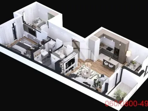 Sale, three bedroom apartment, 77m², Crveni Krst, Beograd