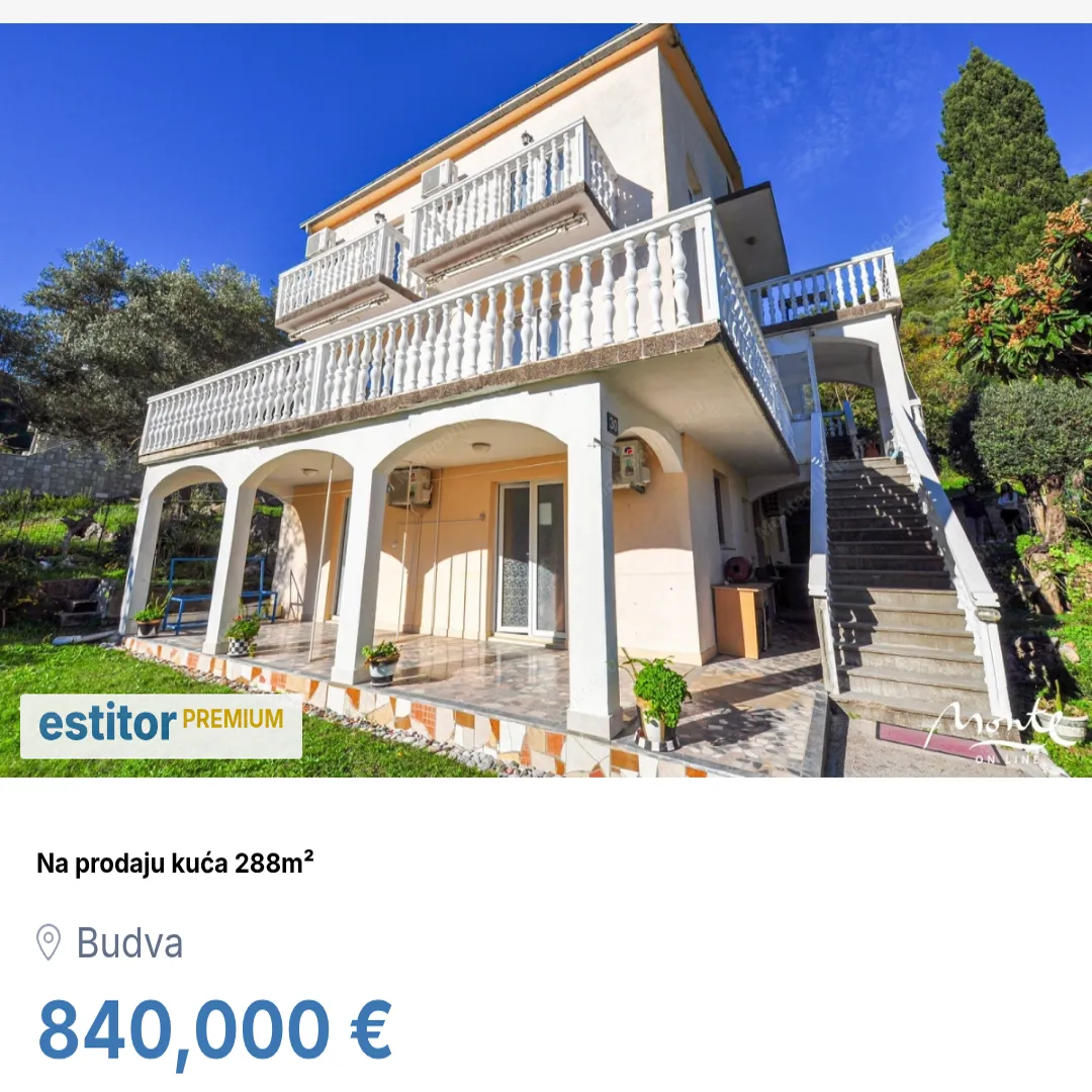 Prodaja, kuća, 288m², Budva, Crna Gora