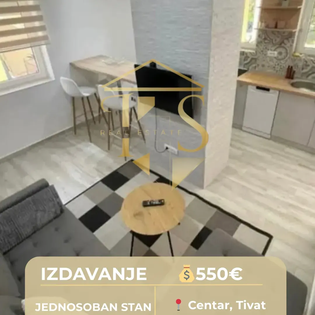 Izdavanje, jednosoban stan, 50m², Centar, Tivat
