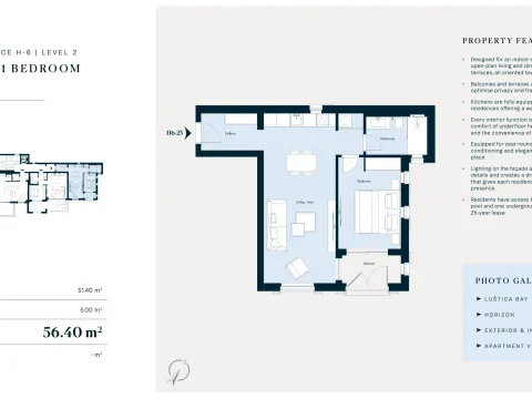 Sale, one bedroom apartment, 65m², Luštica Bay, Tivat - image 9