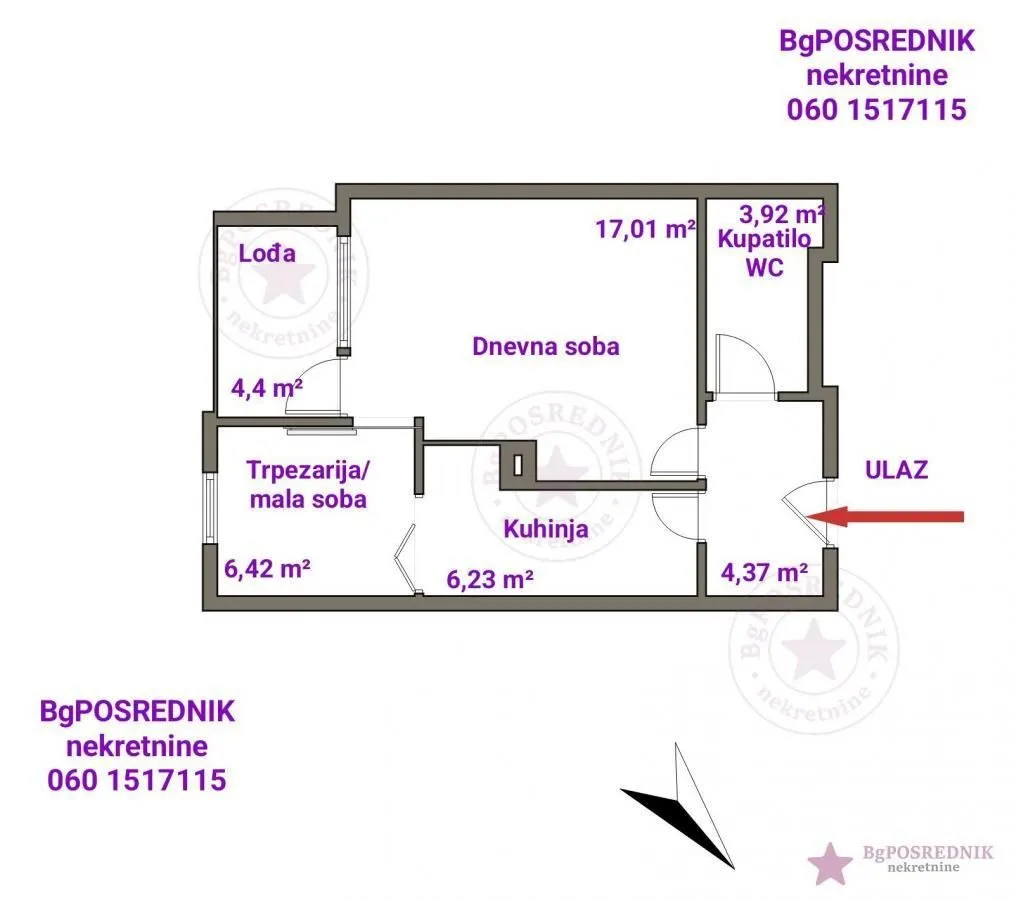 Prodaja, jednosoban stan, 41m², Čukarica, Beograd