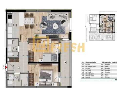 Prodaja, dvosoban stan, 69m², Zabjelo, Podgorica - image 6