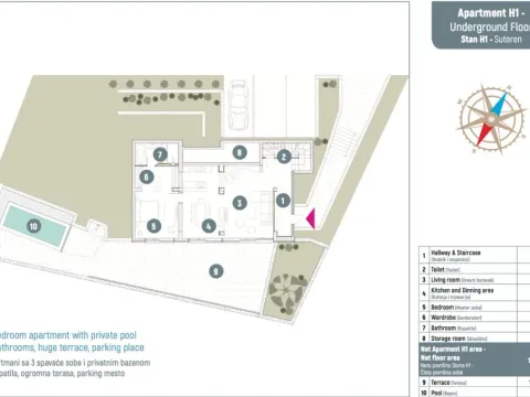 Sale, three bedroom apartment, 246m², Donja Lastva, Tivat - image 11