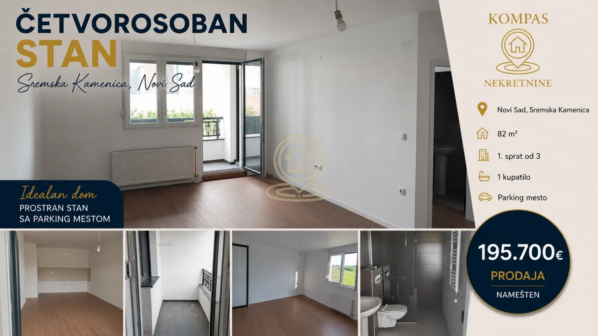 Prodaja, trosoban stan, 82m², Sremska Kamenica, Petrovaradin