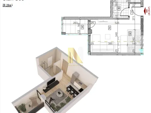 Sale, two bedroom apartment, 40m², Sremska Kamenica, Petrovaradin - image 4