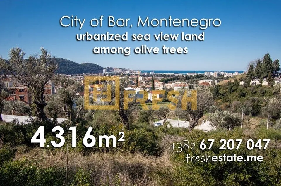 Prodaja, plac, 4316m², Bar, Crna Gora