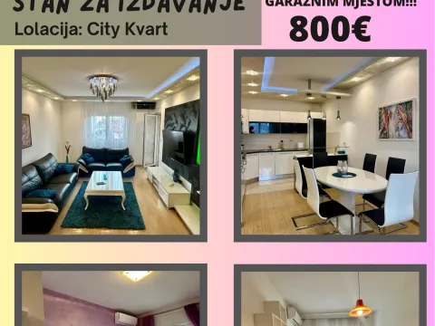 Izdavanje, trosoban stan, 76m², City Kvart, Podgorica - image 1