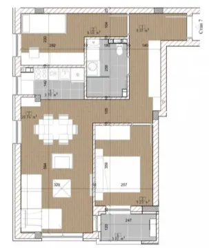 Osnova stana sa rasporedom prostorija i dimenzijama. - image 10