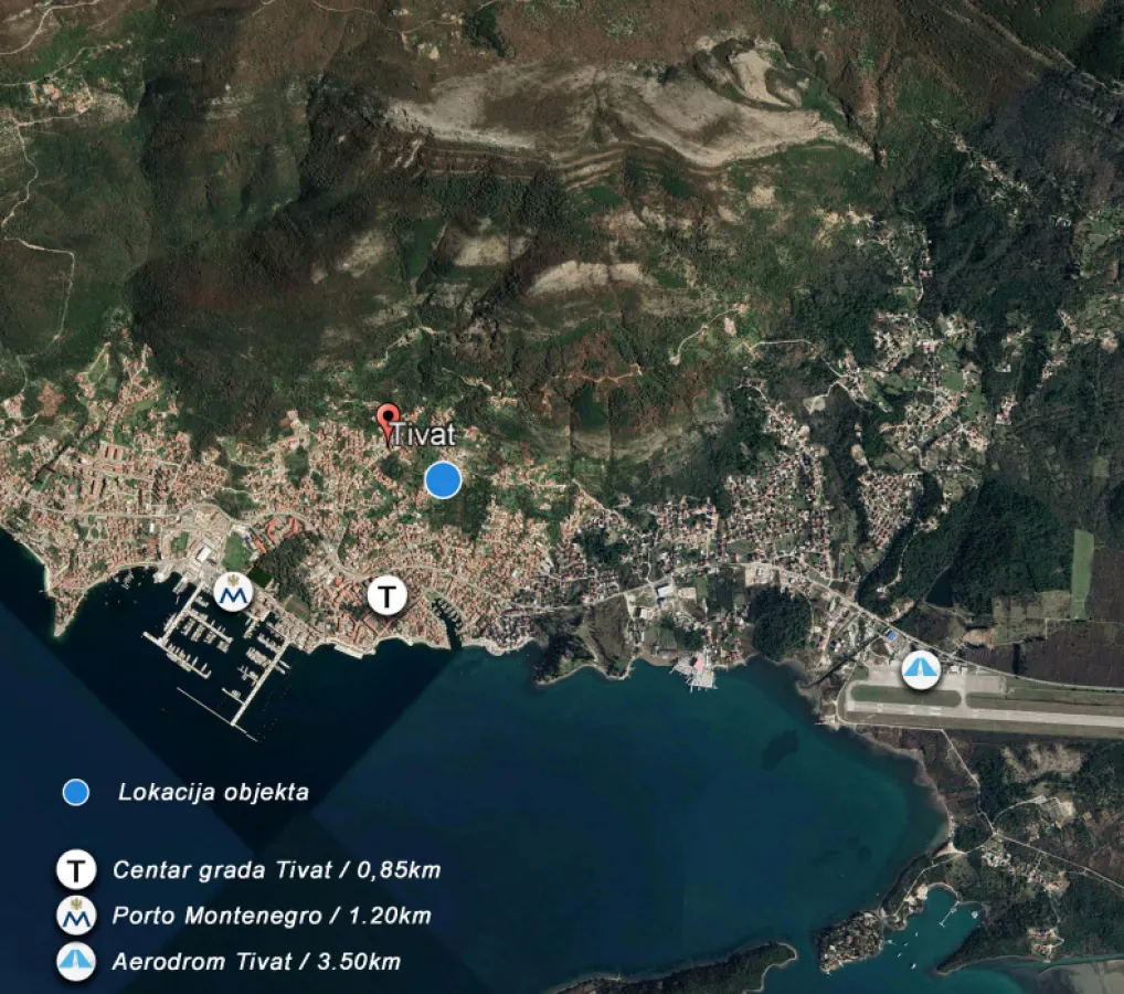 Prodaja, dvosoban stan, 56m², Tivat, Crna Gora