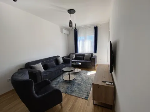 Bright living room with sofas and a television. - image 13