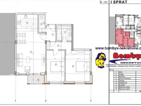 Prodaja, trosoban stan, 73m², Adamovićevo Naselje, Novi Sad Sve Podlokacije - image 3