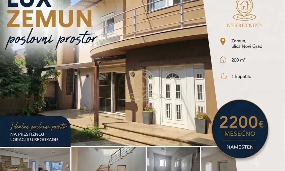 Izdavanje, poslovni prostor, 200m², Zemun Novi Grad, Zemun Sve Podlokacije