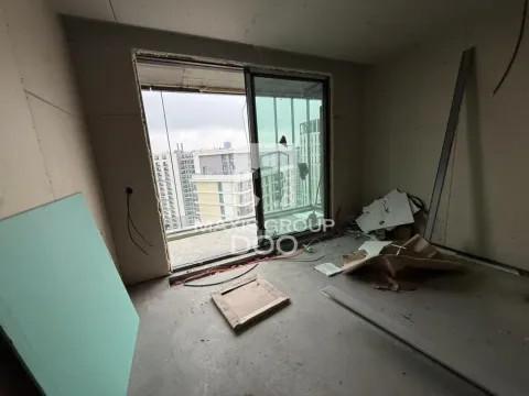 View of an unfinished room under construction with access to the terrace. - image 4