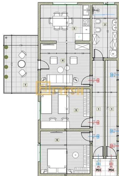 Sale, two bedroom apartment, 83m², Šušanj, Bar
