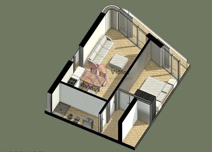 Prodaja, jednosoban stan, 49m², Liman, Ulcinj