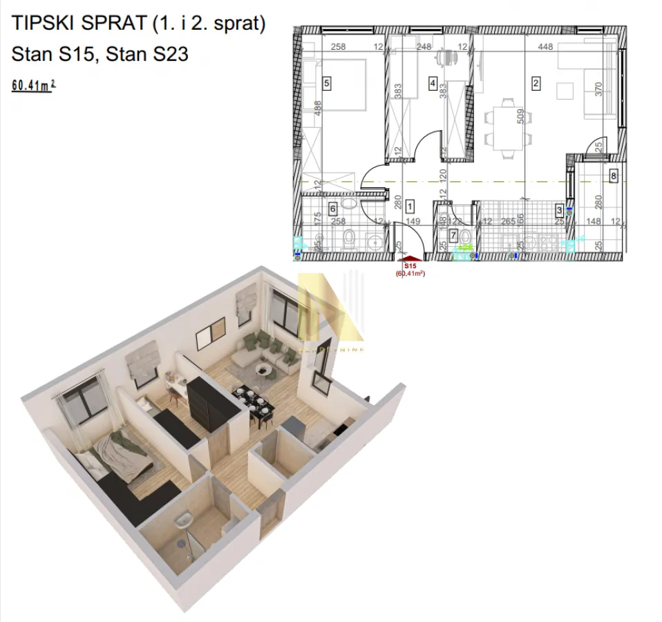 Prodaja, jednosoban stan, 60m², Sremska Kamenica, Petrovaradin