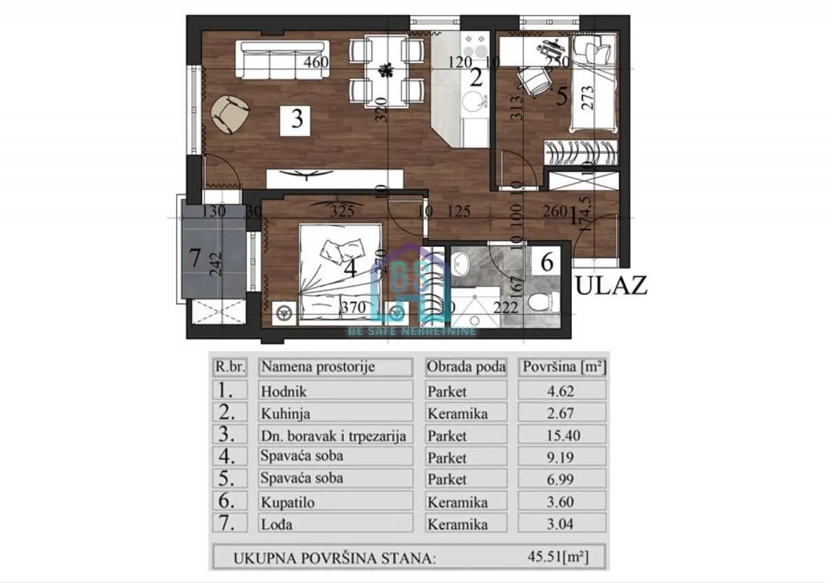 Prodaja, dvosoban stan, 46m², Grbavica, Novi Sad Sve Podlokacije