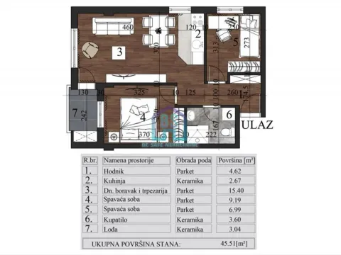Prodaja, dvosoban stan, 46m², Grbavica, Novi Sad Sve Podlokacije