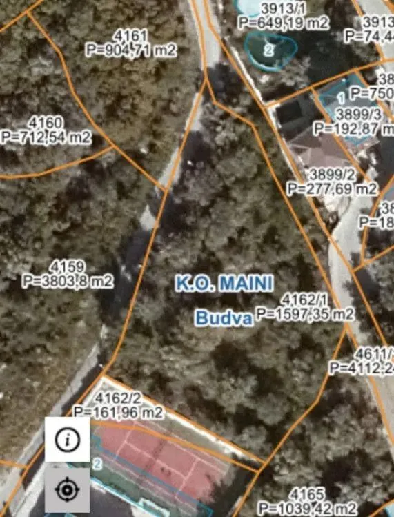 Prodaja, plac, 1597m², Budva, Crna Gora