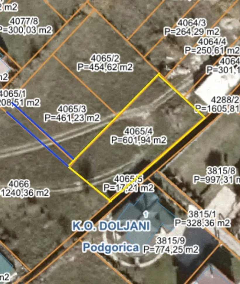 Prodaja, plac, 600m², Doljani, Podgorica