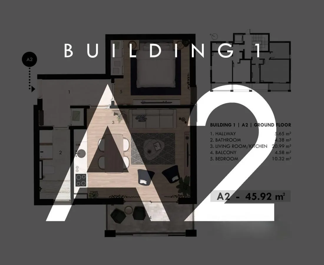 Prodaja, jednosoban stan, 45m², Donja Lastva, Tivat