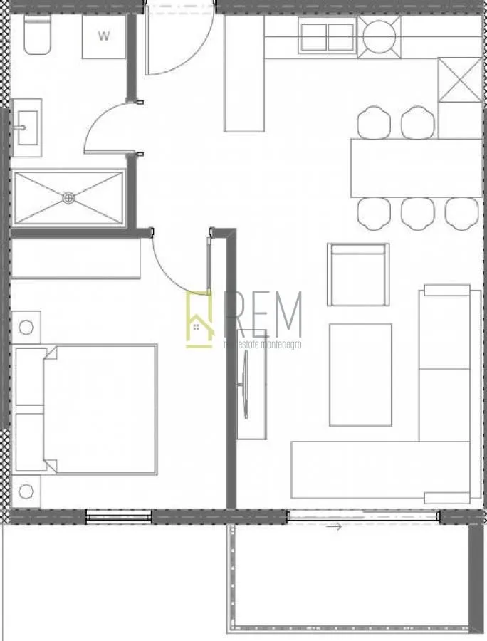 Prodaja, jednosoban stan, 47m², Donja Gorica, Podgorica
