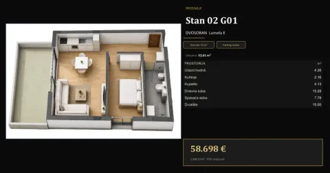Sale, one bedroom apartment, 30m², Adice, Novi Sad Sve Podlokacije - image 2