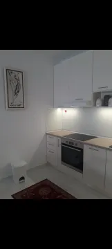 Modern white kitchen with built-in appliances. - image 15