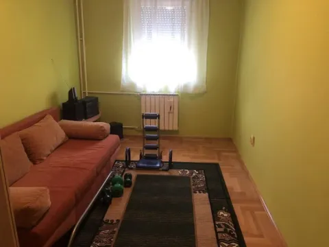 Smaller room with a sofa and green walls. - image 7