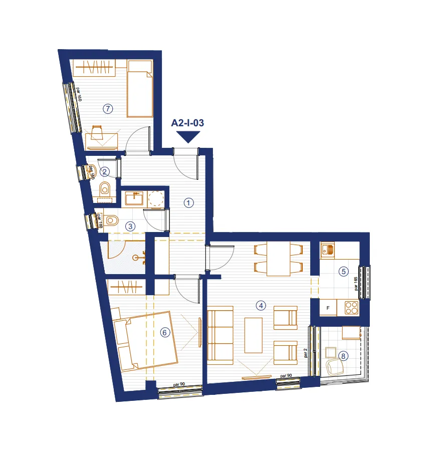 Sale, two bedroom apartment, 57m², Centar, Budva