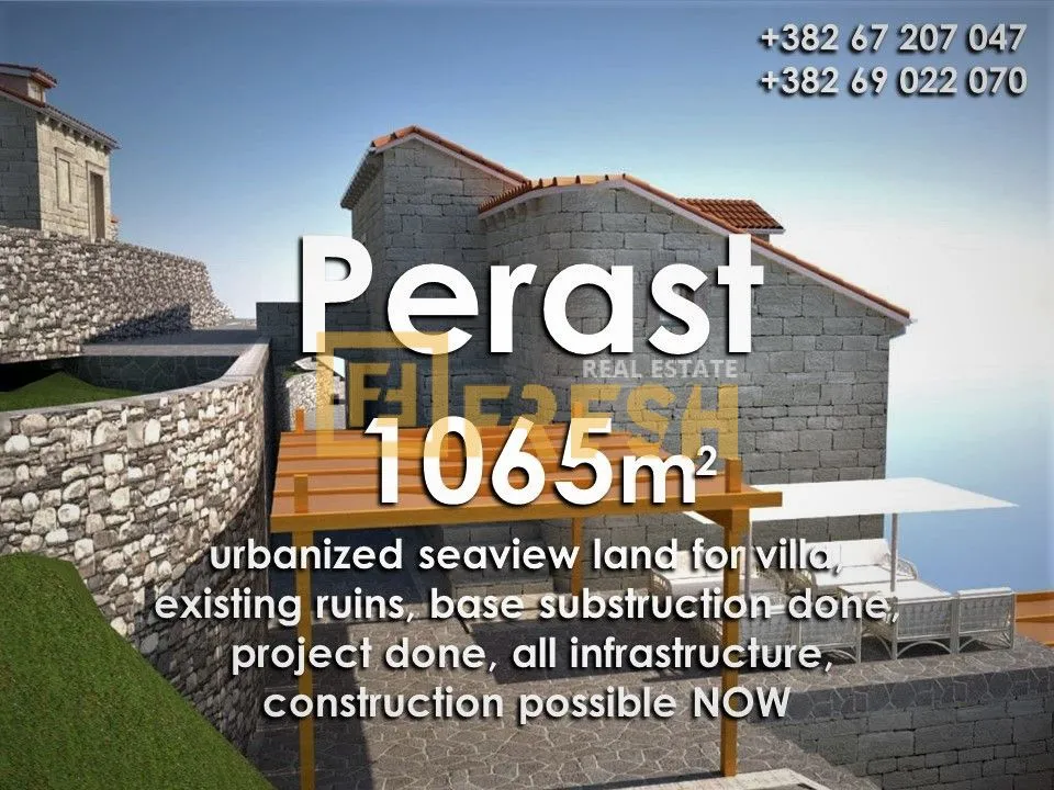Prodaja, plac, 1065m², Kotor, Crna Gora