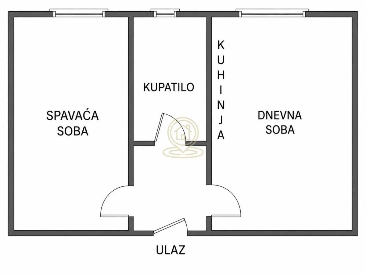 Osnova stana sa rasporedom prostorija.