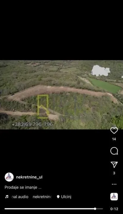 Sale, land lot, 10700m², Kolomza, Ulcinj