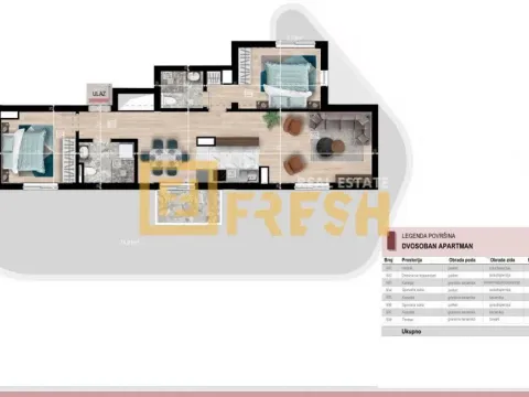 Sale, two bedroom apartment, 72m², Bečići, Budva - image 14