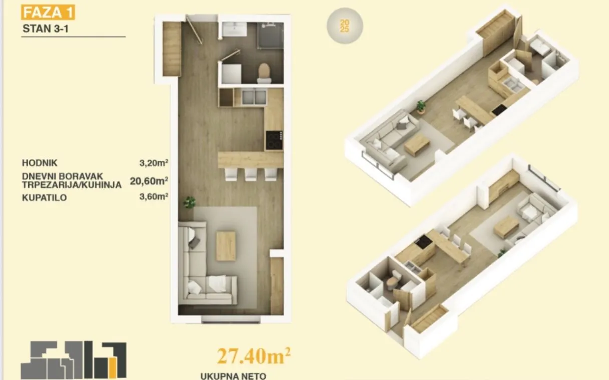 Prodaja, garsonjera, 27m², Centar, Bar