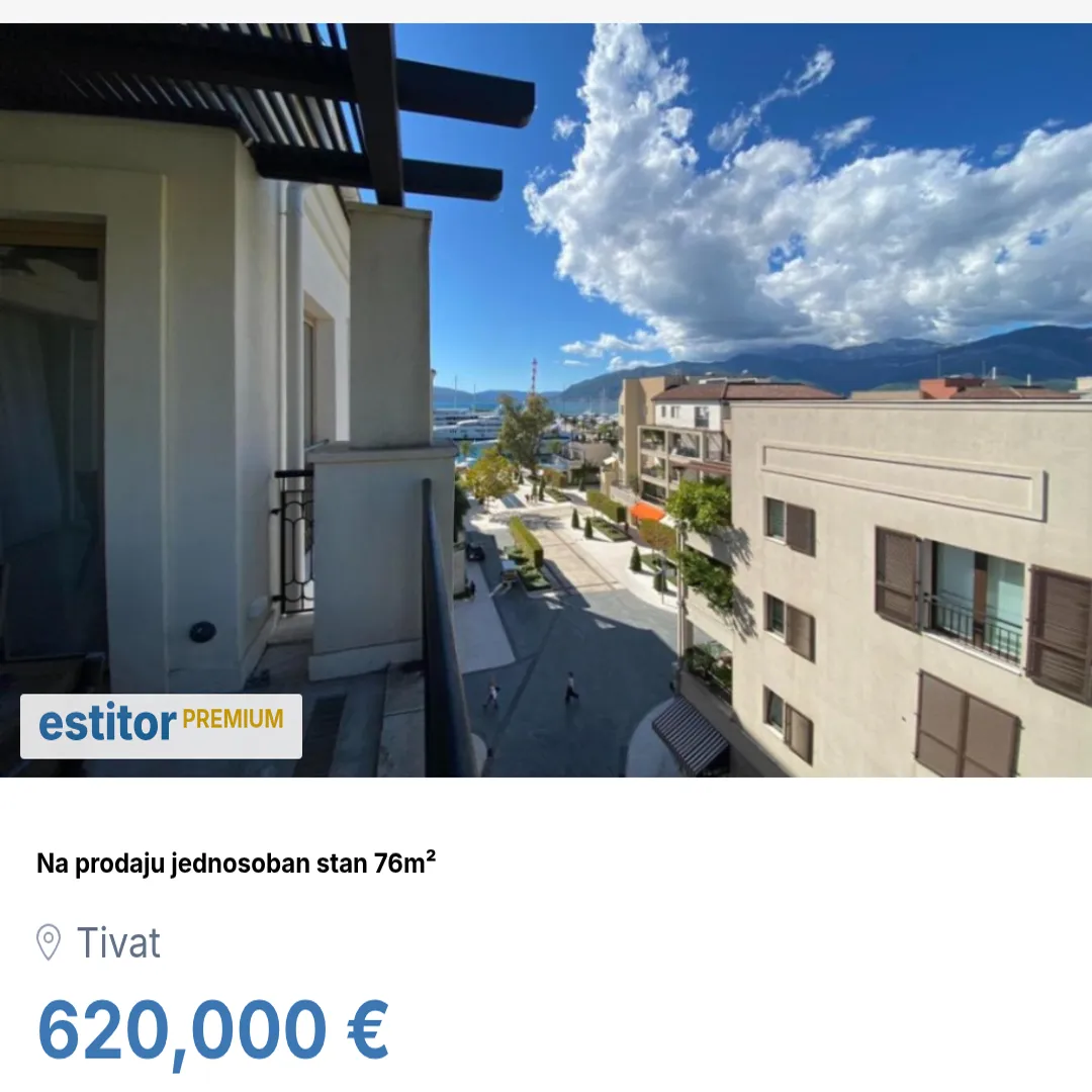 Sale, one bedroom apartment, 76m², Porto Montenegro, Tivat