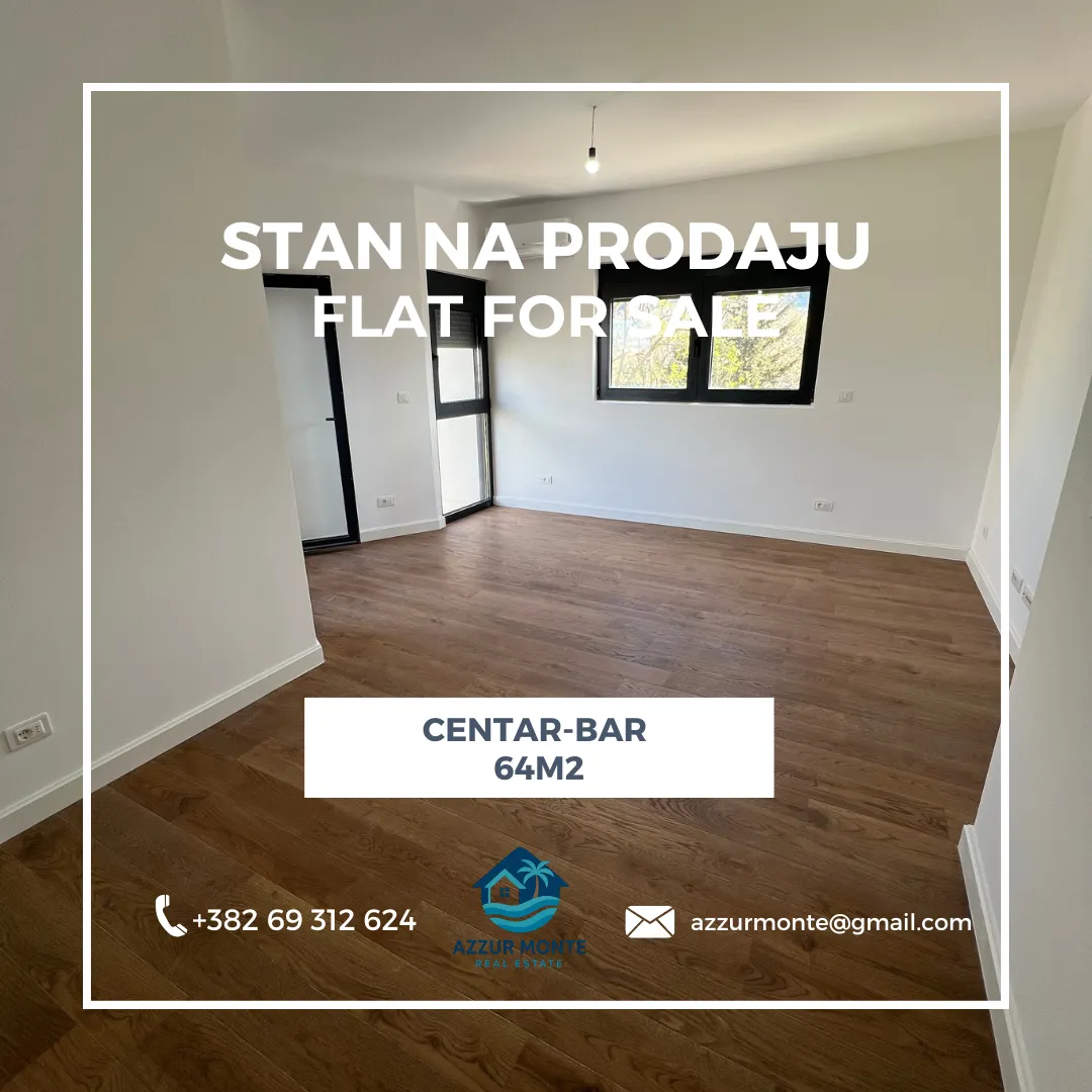 Sale, two bedroom apartment, 64m², Centar, Bar